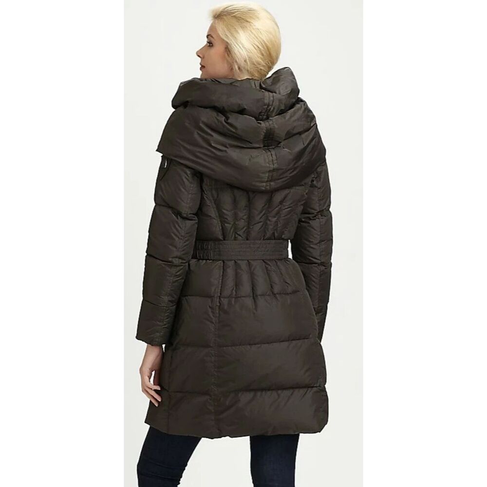 ADD Pillow Collar Hooded 95/5 Down Puffer Coat Jacket Brown 2